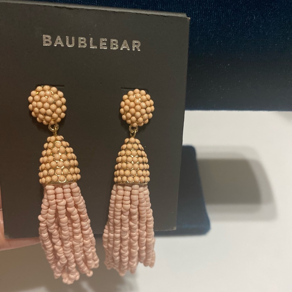 🆕 Baublebar Beaded Tassle Earrings - Pink